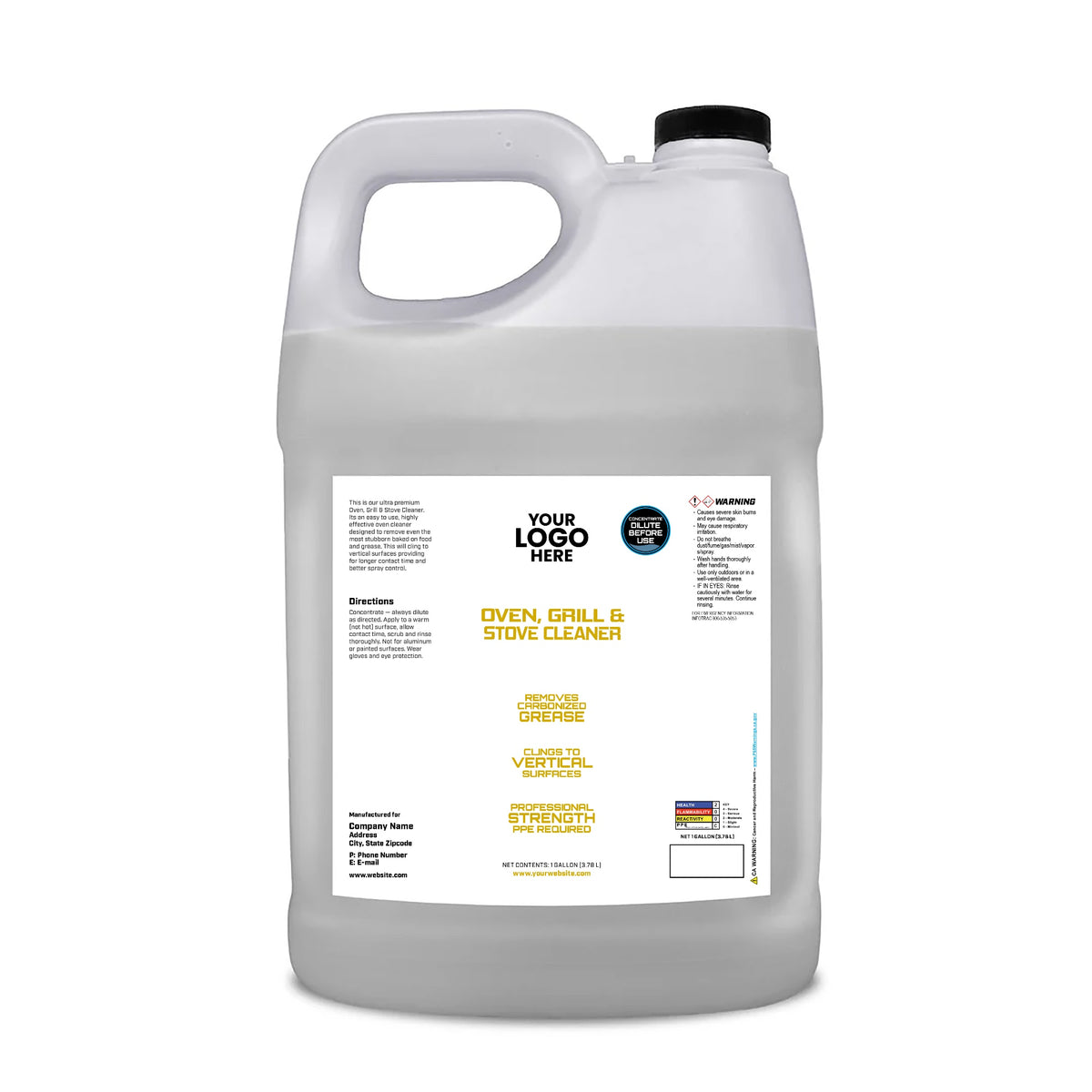 Private Label 1 Gallon Oven Grill and Stove Cleaner