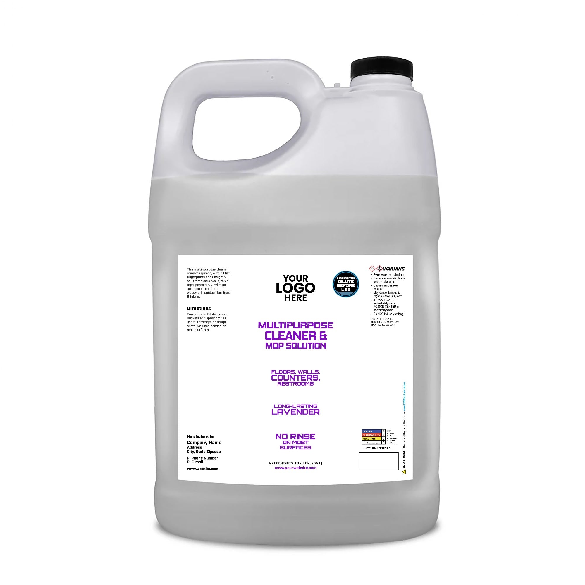 Private Label 1 Gallon Multi Purpose Cleaner and Mop Solution