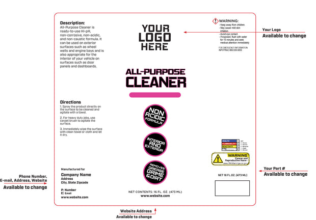 Private Label A.P.C & Interior Cleaner 16 Oz