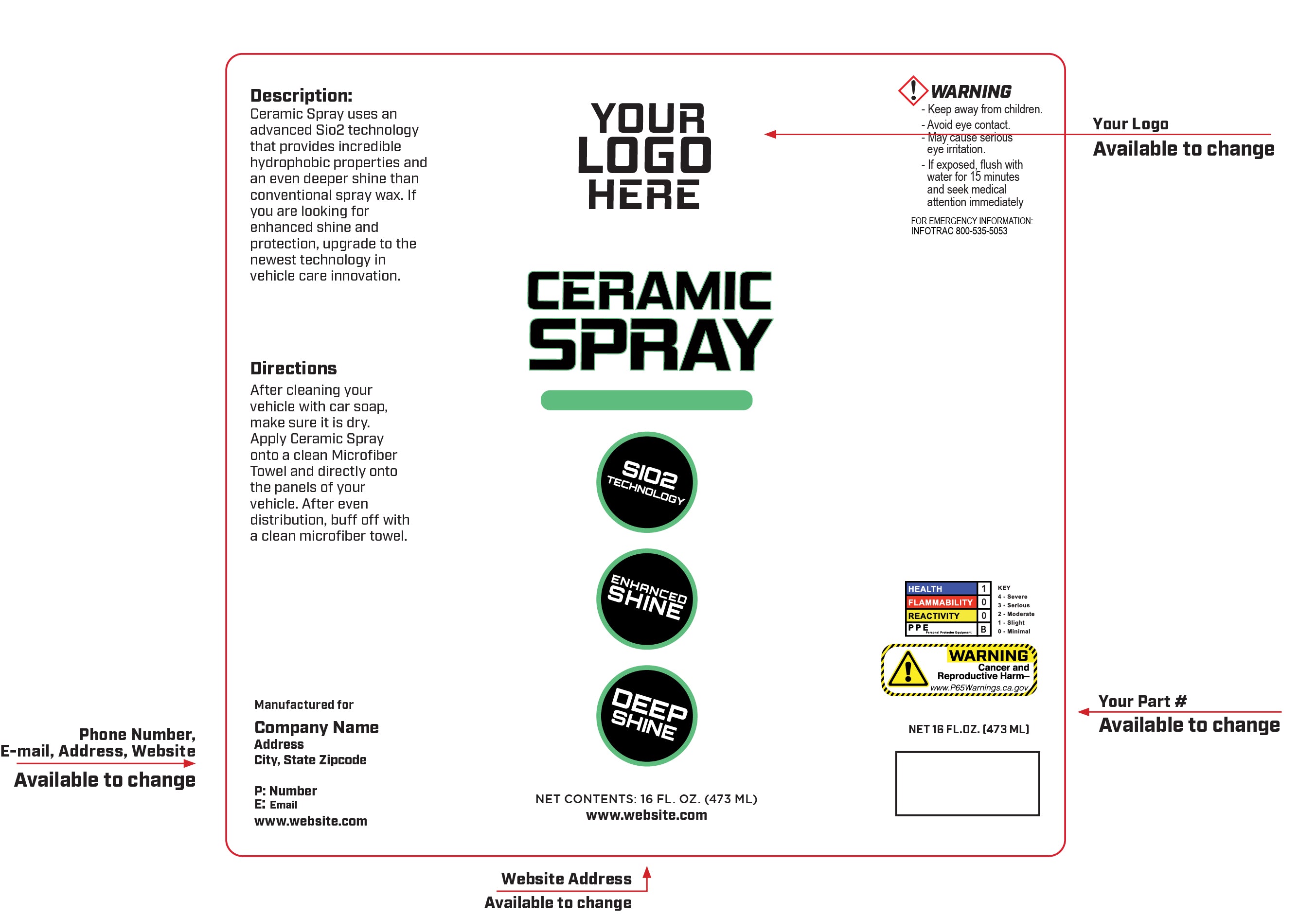 Private Label Ceramic Detail Spray