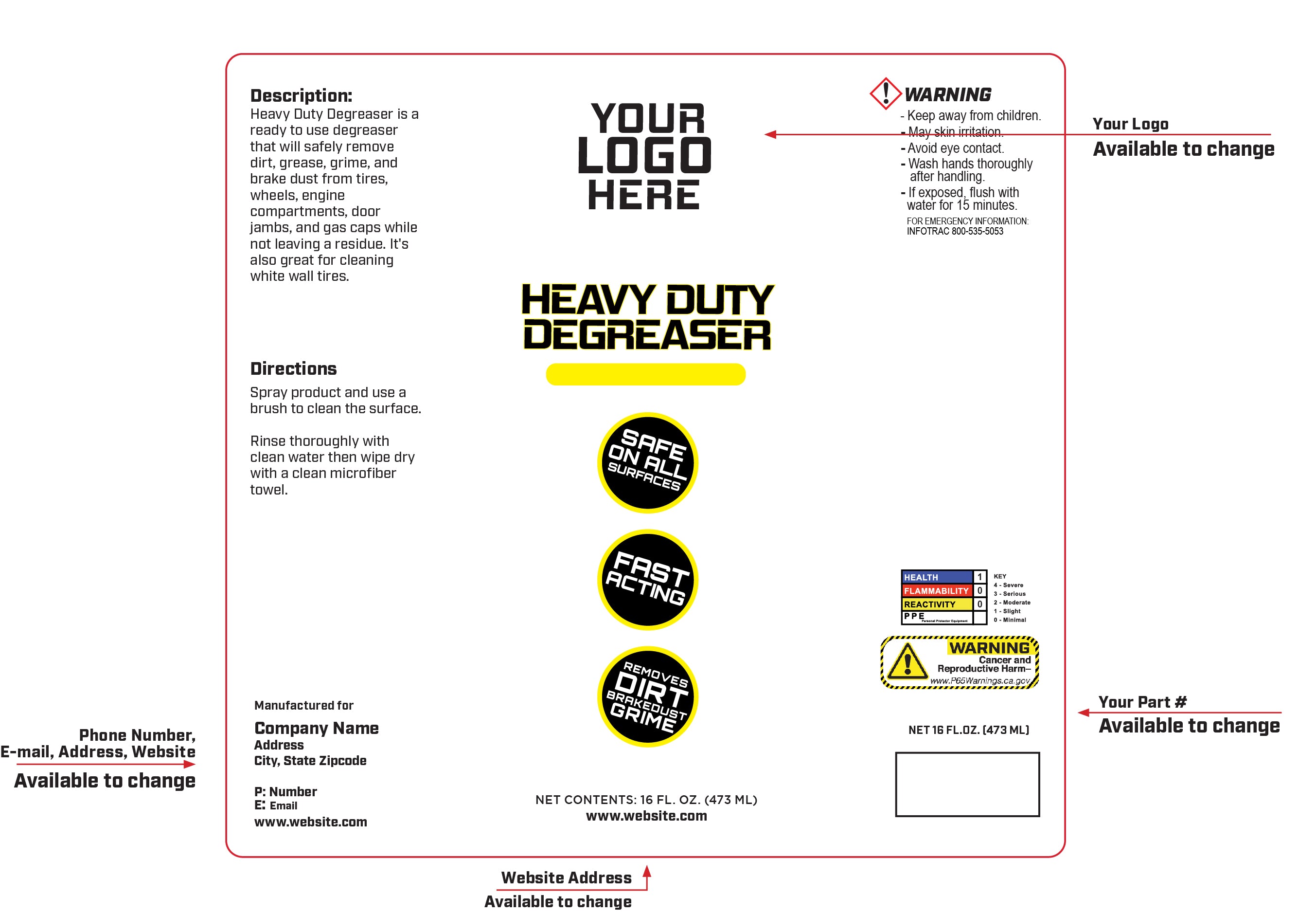 Private Label Heavy Duty Degreaser & Wheel Cleaner