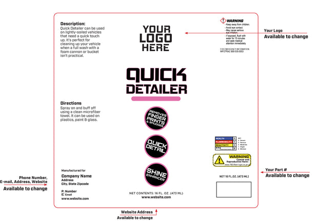 Private Label Quick Detailer / Waterless Wash