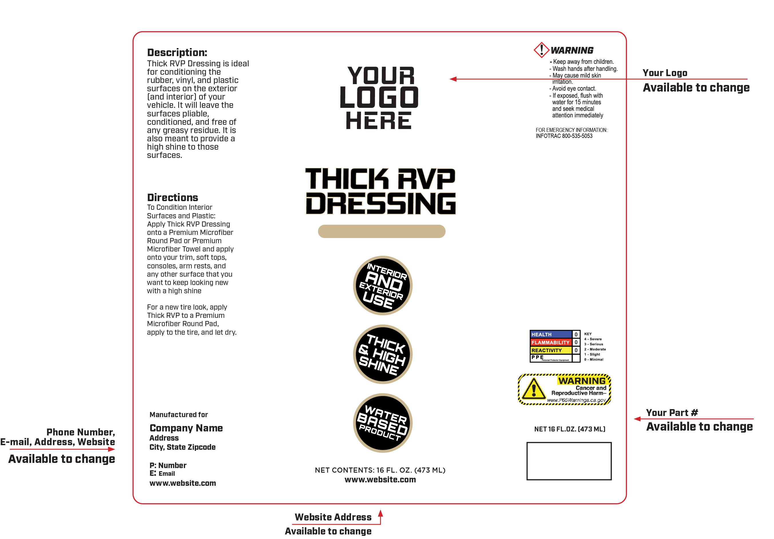 Private Label Tire Dressing (Thick Formula)