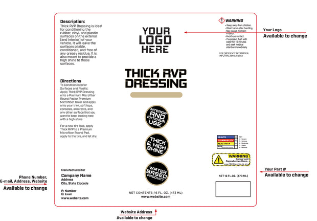 Private Label Tire Dressing (Thick Formula)