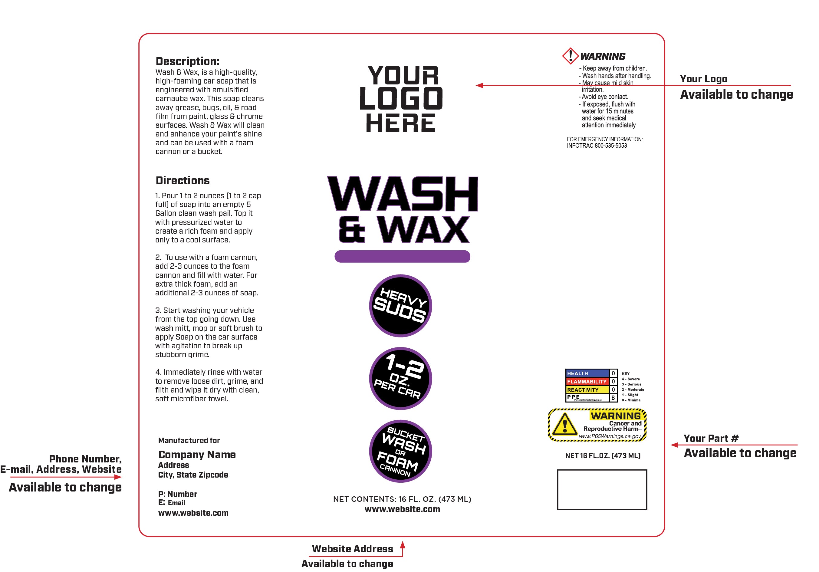 Private Label Hi Foam Wash & Wax