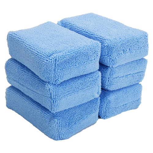 Microfiber Wax Applicator, 260 GSM, Blue, 1.5"x3"x5" (12 pcs/pk, 240 pcs/cs)
