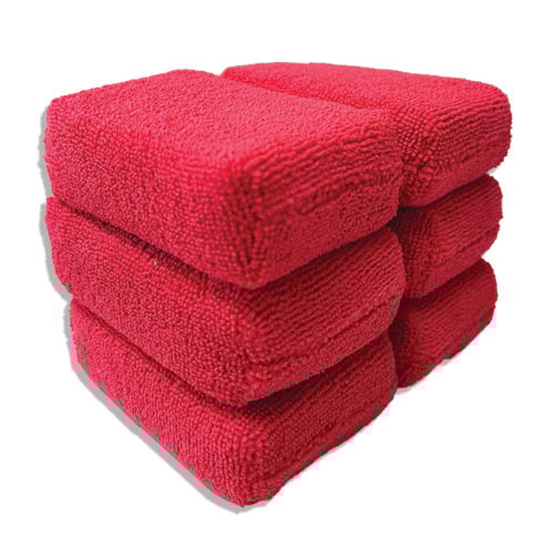 1.5" x 3" x 5" Rectangular Microfiber Applicator, 260 gsm, Fiery Red,  240 per case