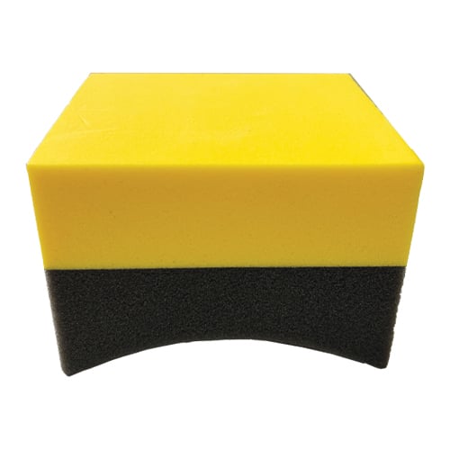 Yellow Concave Tire Gel Dressing Foam Applicator, 3.75"x3"x2.7" (96 pcs/cs)