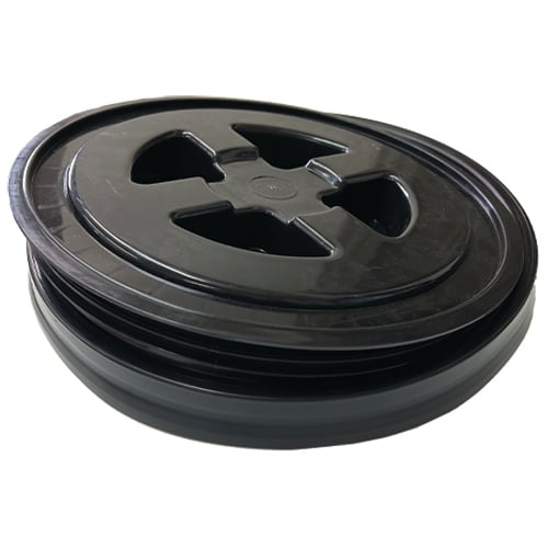 Gamma Seal Bucket Lid Resealable, Screw-Top for 3.5 - 7 Gallon Bucket,12", Black (12 pcs/pk)