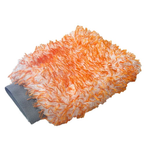 The Orange Fusion Mitt Car Wash Glove with Cuff, 1500 GSM, Orange (48 pcs/cs)