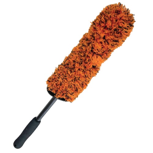 Bengal Microfiber Rim Wheel Brush with Soft Grip Handle, 18", Orange (6 pcs/pk, 24 pcs/cs)