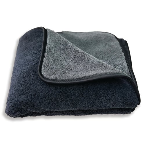 The Titan Dual-Faced Deluxe Microfiber Towel 820 GSM, 24"x36", Gray & Black / Black Trim (6 pcs/pack, 12 pcs/cs)