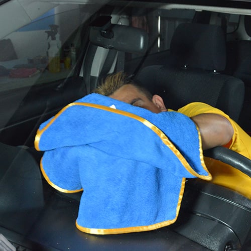 16"x24" Microfiber Elite Towel 380 GSM Blue/Gold Trim (120 Pcs/Ctn)