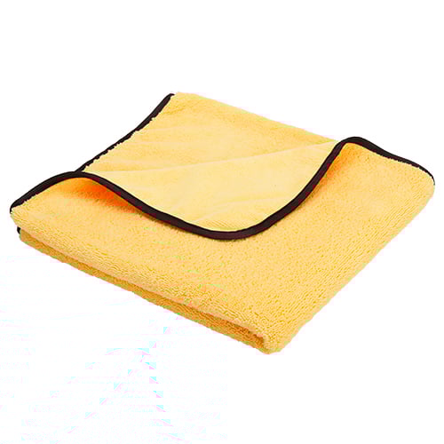 Jumbo Elite Drying Microfiber Towel 380 GSM, 36"x24", Golden Yellow / Black (12 pcs/pk, 60 pcs/cs)