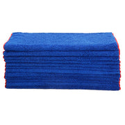 16"x24" Microfiber Elite Towel 380 GSM Blue/Red Overlock (120 Pcs/Ctn)
