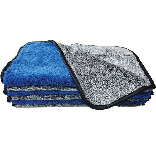 ProDri Fleece & Twisted Loop Microfiber Towel 1000 GSM, 16"x16", Blue / Grey (48 pcs/cs)
