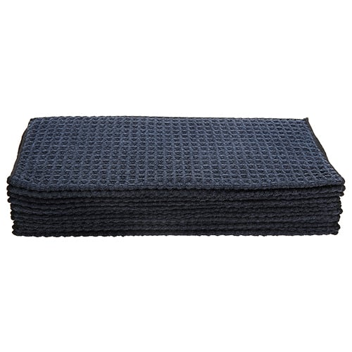 16"x16" Microfiber Waffle Weave Towel 380 GSM Black (240 Pcs/Ctn)