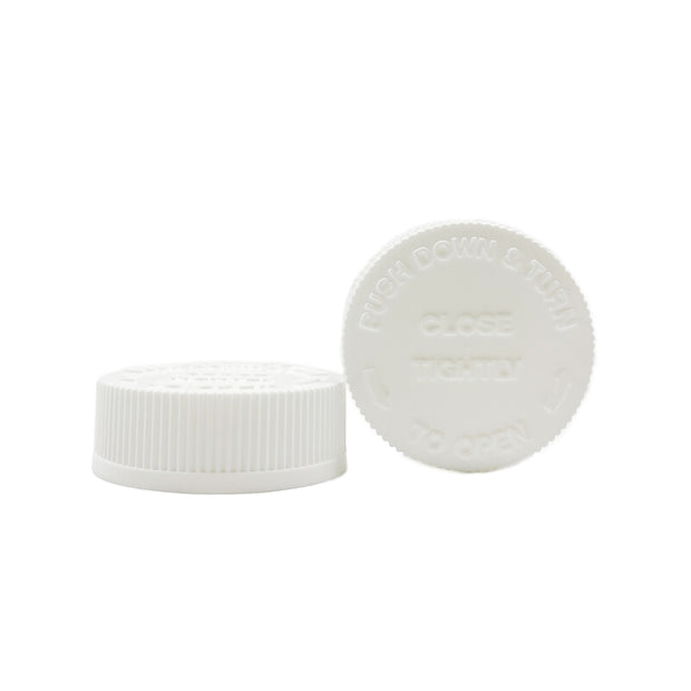 White 1 Gallon Child Proof Gallon Caps, Pack of 55